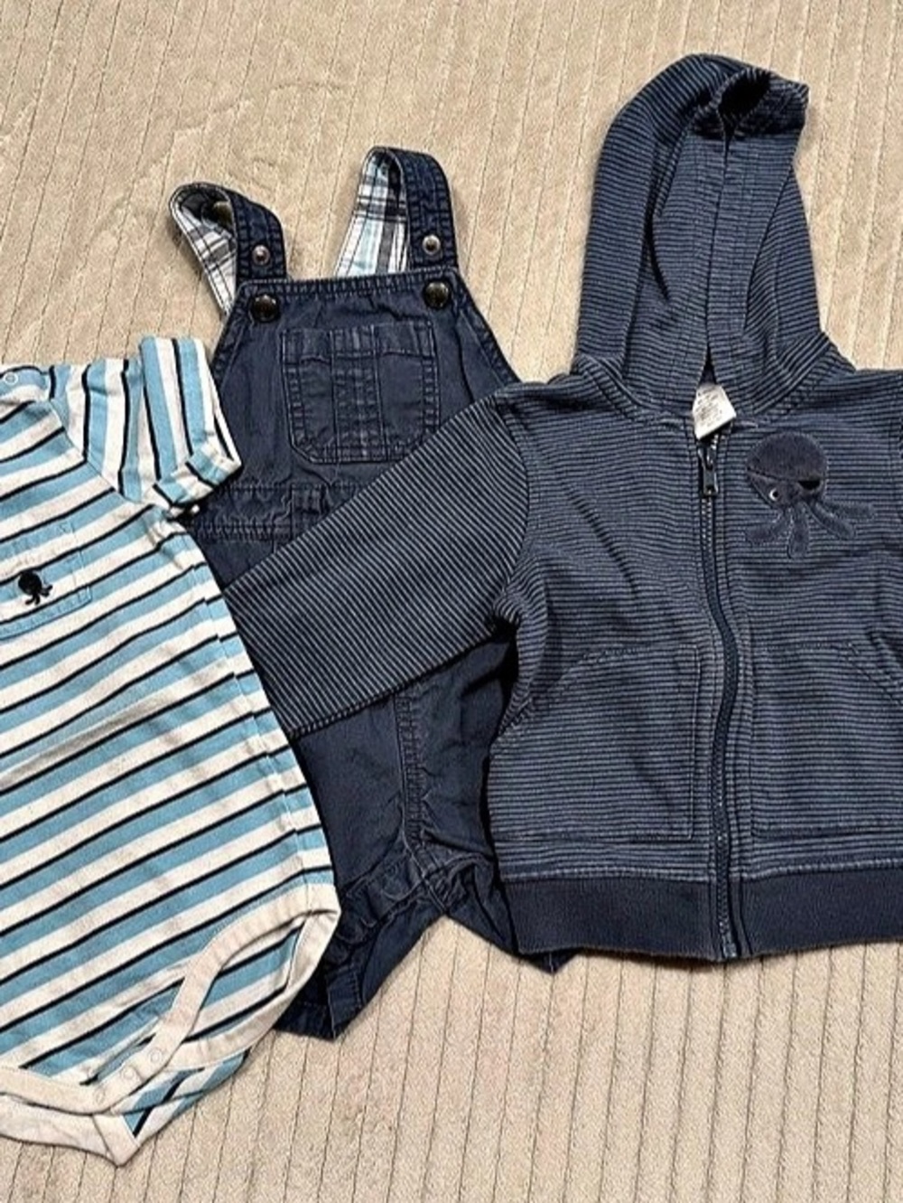 Gymboree boy Octopus Outfit Set in Blue & Blue/Gray size 18-24 months